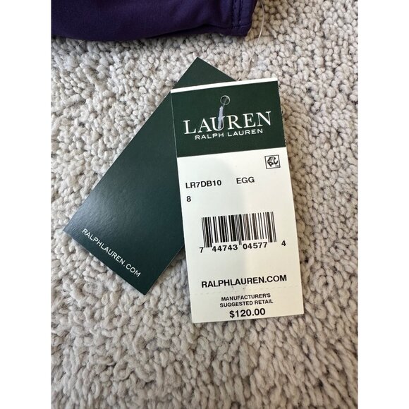 Lauren Ralph Lauren Bathing Suit Womens Size 8 / Med New Purple Ruffle One Piece - Picture 5 of 14